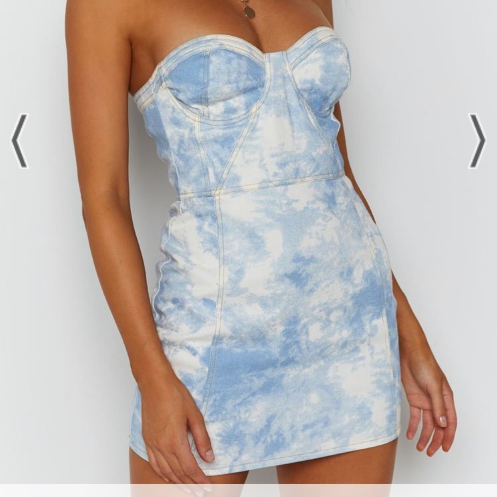 NWT beginning boutique denim corset dress